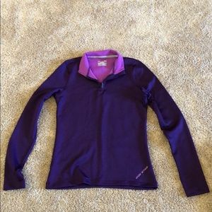Purple Under Armour 1/4 zip size Large